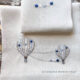 Lenzuolino lino bianco con mongolfiere in azzurro e tortora